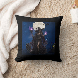 Mystisches Hexen-Halloween-Mond-T-Shirt Kissen
