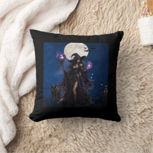 Mystisches Hexen-Halloween-Mond-T-Shirt Kissen