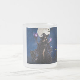 Mystisches Hexen-Halloween-Mond-T-Shirt Mattglastasse
