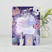 Mystisches HexenHalloween-Party Einladung (Stehend Vorderseite)