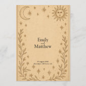 Mystisches Himmelsdesign der Himmelsromane Menükarte (Rückseite)