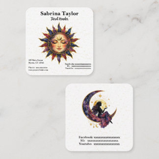 Mystisches himmlisches Design Quadratische Visitenkarte