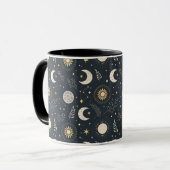 Mystisches himmlisches Mondmuster Tasse (Vorderseite Links)