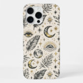 Mystisches himmlisches Mondsternenmuster iPhone Hülle (Rückseite)