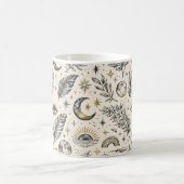 Mystisches himmlisches Mondsternenmuster Kaffeetasse (Mittel)
