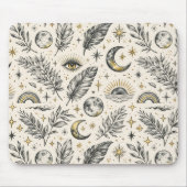 Mystisches himmlisches Mondsternenmuster Mousepad (Vorne)