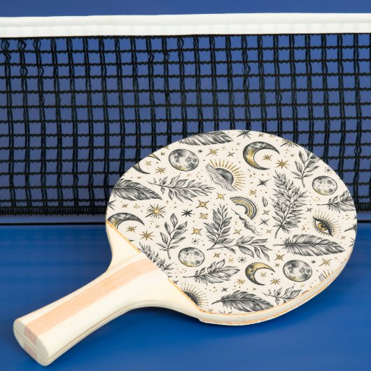 Mystisches himmlisches Mondsternmuster, benutzerde Tischtennis Schläger (InSitu)