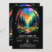 Mystisches Holz zum Geburtstag verzaubert Einladung (Vorne/Hinten)