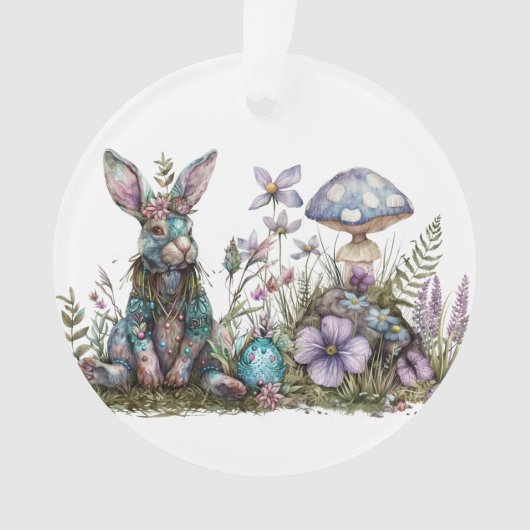 Mystisches Kaninchen mit Pilzen Ornament (Vorderseite)