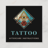 Mystisches kosmisches Auge Tattoo Aftercare Instru Quadratische Visitenkarte (Vorderseite)