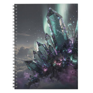 Mystisches Kristall Spiralnotizbuch Notizblock