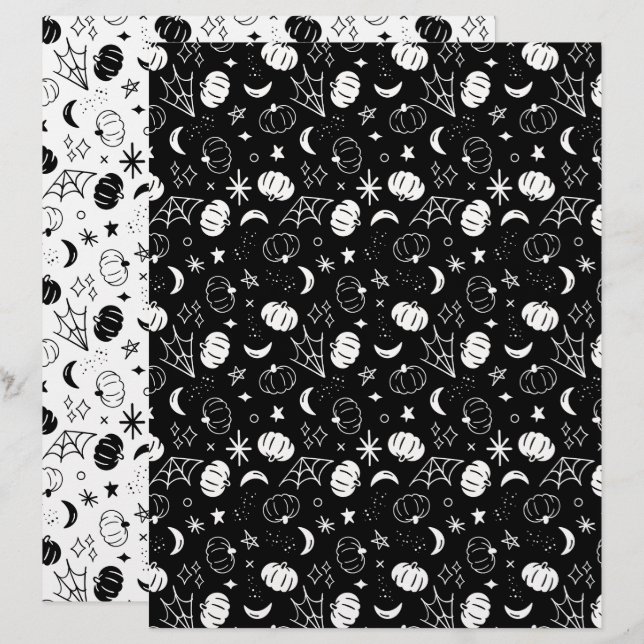 Mystisches Kürbis-Sch scrapbook-Papier (Vorne/Hinten)