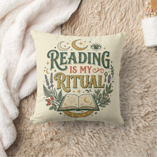 Mystisches Leseritual Himmelsmond Buch Kissen
