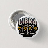 Mystisches Libra-Sternzeichen-Emblem Button (Vorne & Hinten)