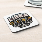 Mystisches Libra-Sternzeichen-Emblem Getränkeuntersetzer (Linke Seite)