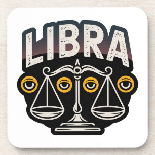 Mystisches Libra-Sternzeichen-Emblem Getränkeuntersetzer