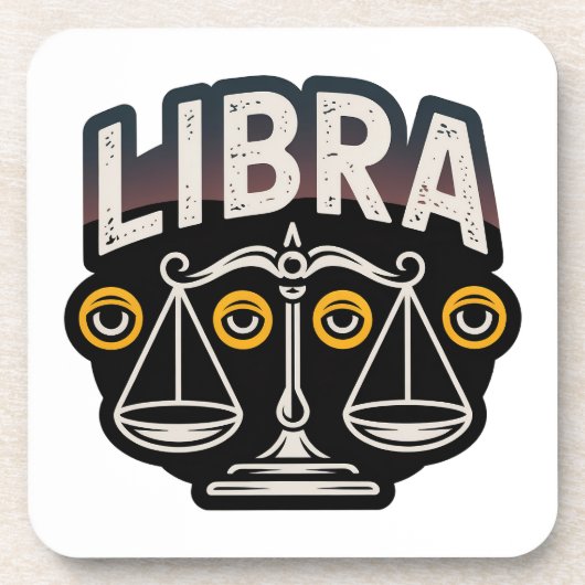 Mystisches Libra-Sternzeichen-Emblem Getränkeuntersetzer (Vorderseite)