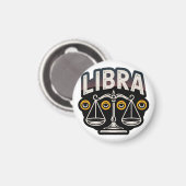 Mystisches Libra-Sternzeichen-Emblem Magnet (Vorderseite/Rückseite)