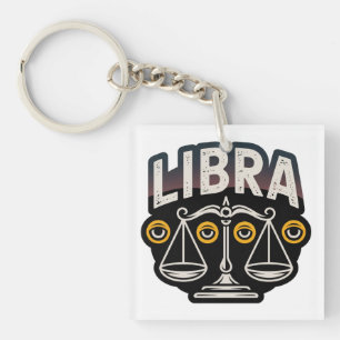 Mystisches Libra-Sternzeichen-Emblem Schlüsselanhänger