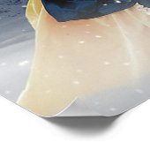 Mystisches Mädchen mit Wolf im Winter-Szenenposter Poster (Ecke)