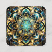 mystisches Mandaladesign in lebhaften Farben Quadratische Visitenkarte (Vorderseite)