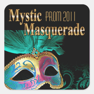 Mystisches Maskerade-Party des Abschlussball-2011 Quadratischer Aufkleber