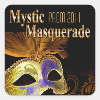 Mystisches Maskerade-Party des Abschlussball-2011 Quadratischer Aufkleber
