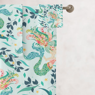 Mystisches Meerjungmuster Badhandtuch Set