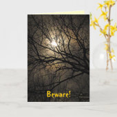 Mystisches MondHalloween Karte (Gelbe Blume)