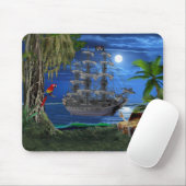 Mystisches Moonlit Piraten-Schiff Mousepad (Mit Mouse)