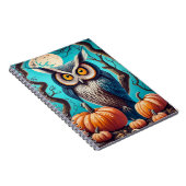 Mystisches Owl-Halloween-Notebook mit Pumpkin Notizblock (Rechte Seite)
