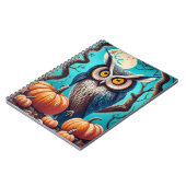 Mystisches Owl-Halloween-Notebook mit Pumpkin Notizblock (Linke Seite)