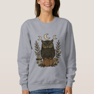 Mystisches Owl Moon Phases Shirt - Gothic Hexy
