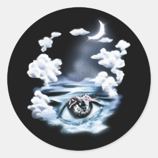 Mystisches Ozeanauge Surrealistische Kunst Klassis Runder Aufkleber