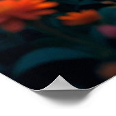 Mystisches Pferd im Feld der Blume Poster (Ecke)