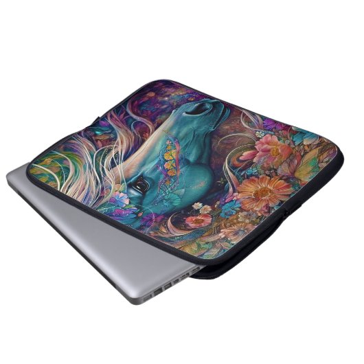 Mystisches Pferd Laptopschutzhülle (Vorne Knopf)