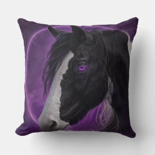 Mystisches Pferd Lila Mond Kissen