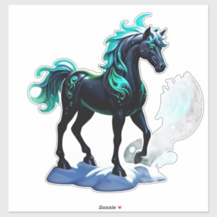 Mystisches Pferd mit Sternenmähne Aufkleber