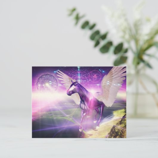 Mystisches Pferd Postkarte (Stehend Vorderseite)