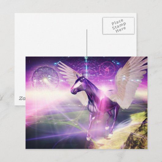 Mystisches Pferd Postkarte (Vorne/Hinten)