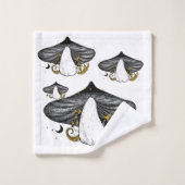 Mystisches Pilz- und Mondphasen Badezimmer Handtuc Badhandtuch Set (Waschlappen)