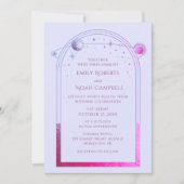 Mystisches Pink Blue Sun Star Moon Astronomie Spac Einladung (Vorderseite)