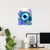 Mystisches Poster mit verzauberten Florals und Eye (Heimbüro)