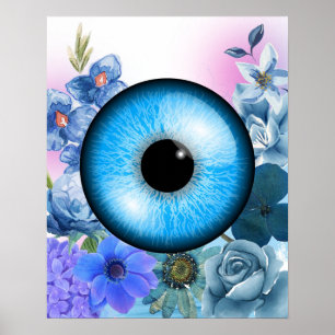 Mystisches Poster mit verzauberten Florals und Eye