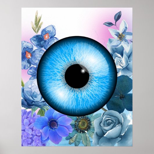 Mystisches Poster mit verzauberten Florals und Eye (Vorne)