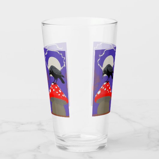 Mystisches Raben-Pint-Glas Glas (Rechts)