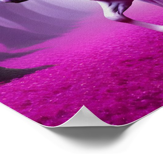 Mystisches rosa Pferd im Fantasy-Wald Poster (Ecke)