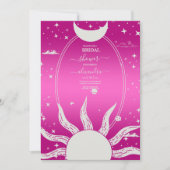 Mystisches Rosa und Silver Sun Moon Einladung (Vorderseite)
