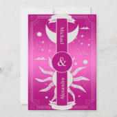 Mystisches Rosa und Silver Sun Moon Einladung (Rückseite)
