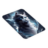 Mystisches Schwarz und Weiße Kitten | Wasserfarbka Magnet (Rechte Seite)